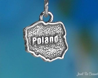 Sterling Silver Poland Charm Polish Country Europe Travel Solid .925
