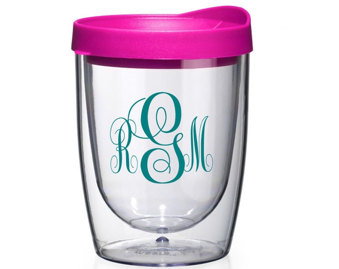 Monogram Personalized Wine Tumbler, Personalized Wine Glass, Mother's Day Gift, Personalized Drink ware Cup