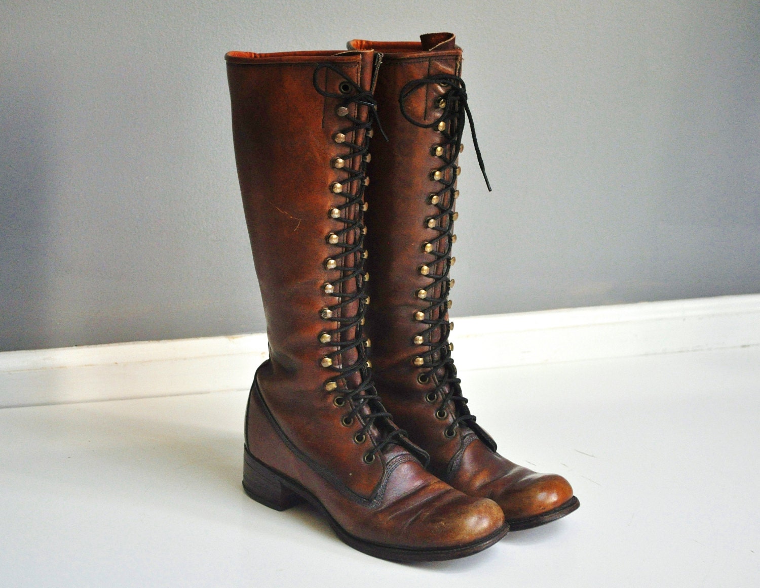 lace up frye boots vintage