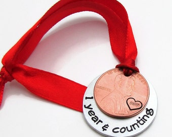 Couples Ornament, Wedding Ornament, Personalized Ornament, Personalized Christmas Ornament - 1 Year & Counting, Holiday Decoration