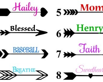 Arrow Name Decals - Vinyl Decals - Custom Arrow Decals - Yeti Decal - Laptop Decals OR Custom Arrow Iron-on - DIY Iron-on Transfer