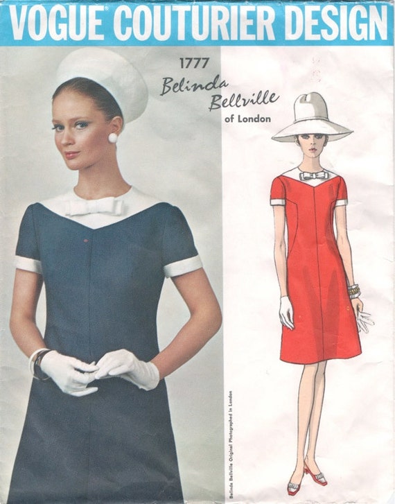 dress shift vogue pattern Dress Bellville Line A Belinda Sewing Yoke Pattern B38 Contrast Shift