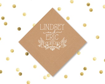 Rustic Wedding Napkins, Monogrammed Wedding Napkin, Wedding Napkins, Beverage Napkins, Personalized Napkins, Wedding Favors, Napkins, 1423