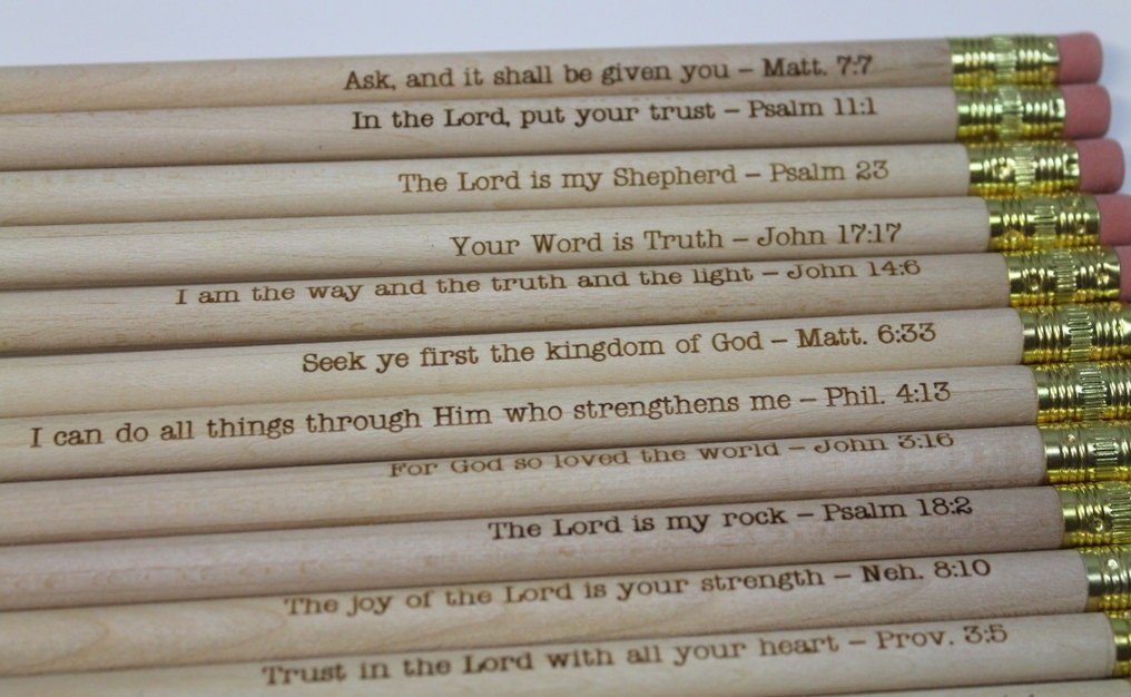 Engraved Pencils Bible Verses