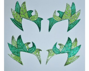 Poison Ivy Inspired Cosplay Costume Eyebrows / Mask - Green Glittery - 2 Tone FREE UK Delivery