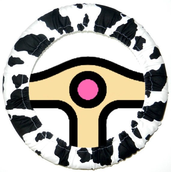 Steering Wheel Cover Cow PrintCute Car by EmbellishMePattyV