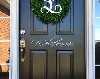 Welcome Door Decal Welcome Vinyl Decal Door Decor Home Decor Porch Decor Curb Appeal Welcome Home Decor Home and Living Vinyl Decal Welcome