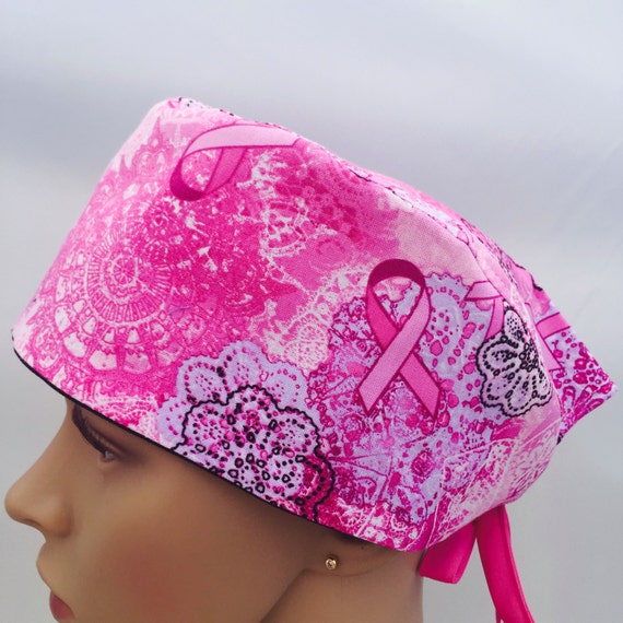 Unisex Scrub Cap Breast Cancer Awareness Scrub Cap Ribbons
