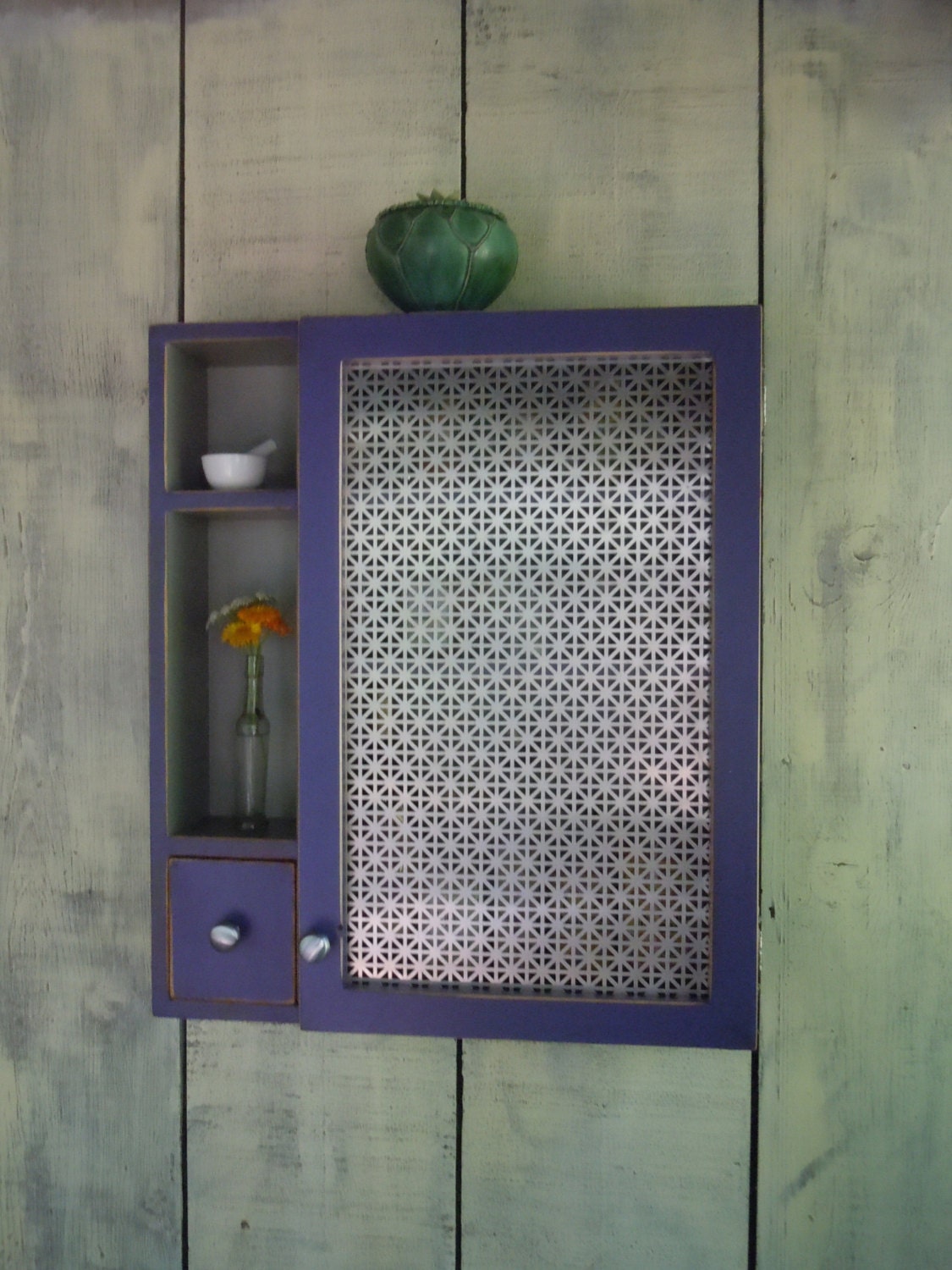 Kitchen Storage Cabinet-Rustic Wall Cabinet With Ornate