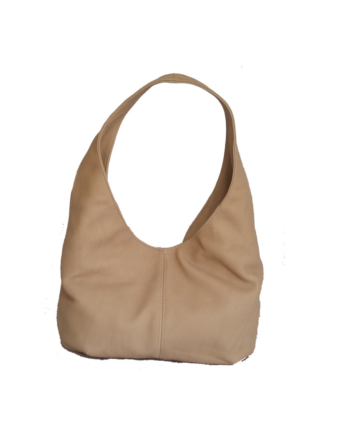 Beige suede leather purse / casual everyday shoulder by Fgalaze