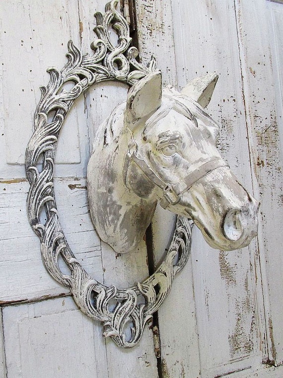 Painted horse head wall mount faux taxidermy by AnitaSperoDesign