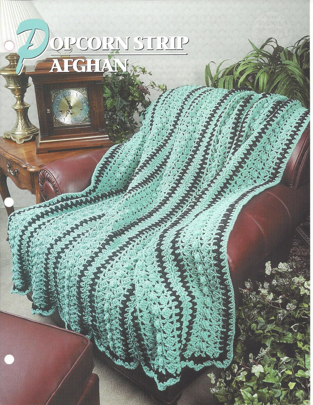 Crochet Pattern Popcorn Strip Afghan Blanket Annies