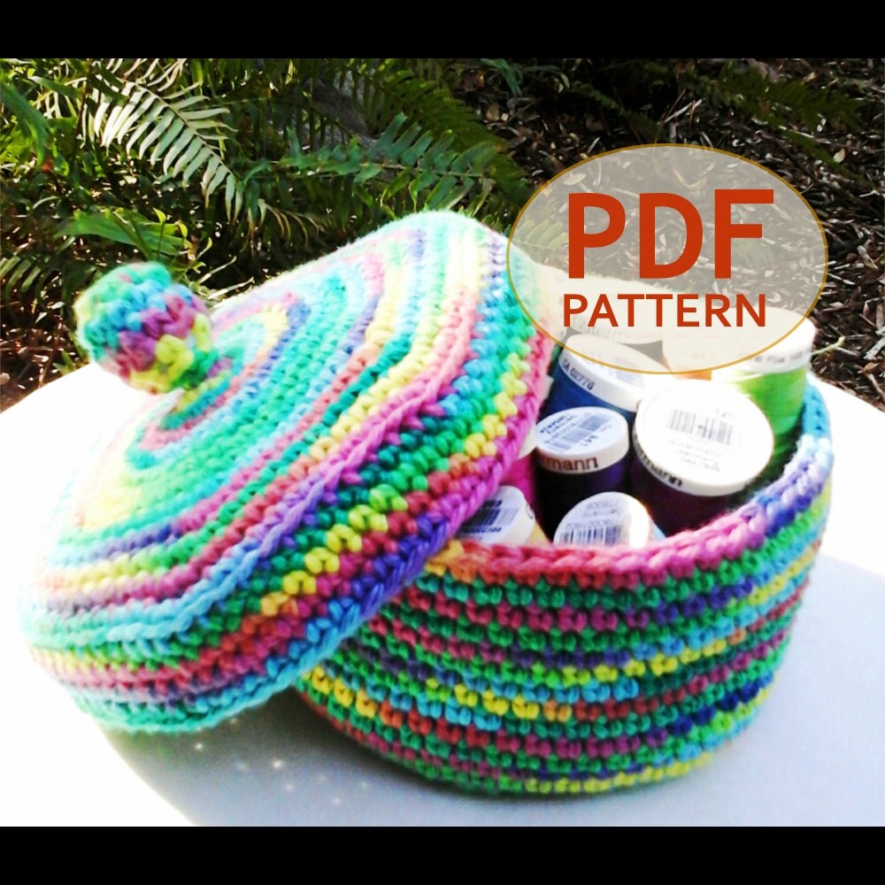 Crochet Basket with Lid Pattern Crochet Pattern