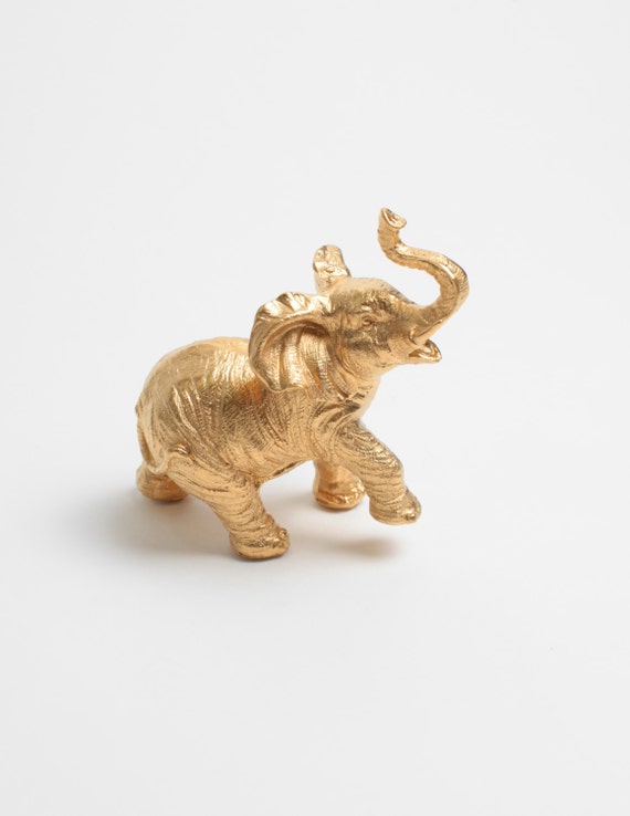 The Wilhelmina Gold Table Top Elephant Decoration Animal