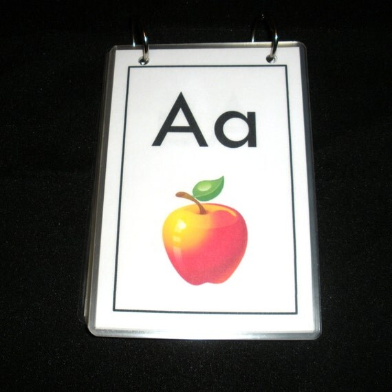 Laminated Alphabet Flashcards w/ Pictures Bound by Rings
