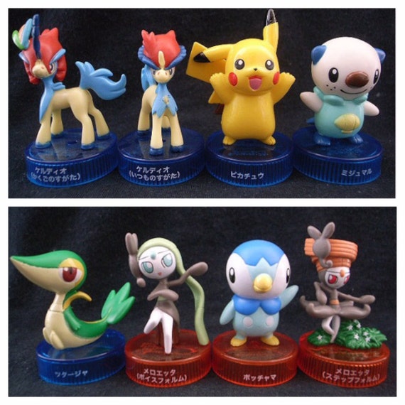 8 Pieces Pokemon Bottle Caps Figure Set Pikachu by sackofwonders