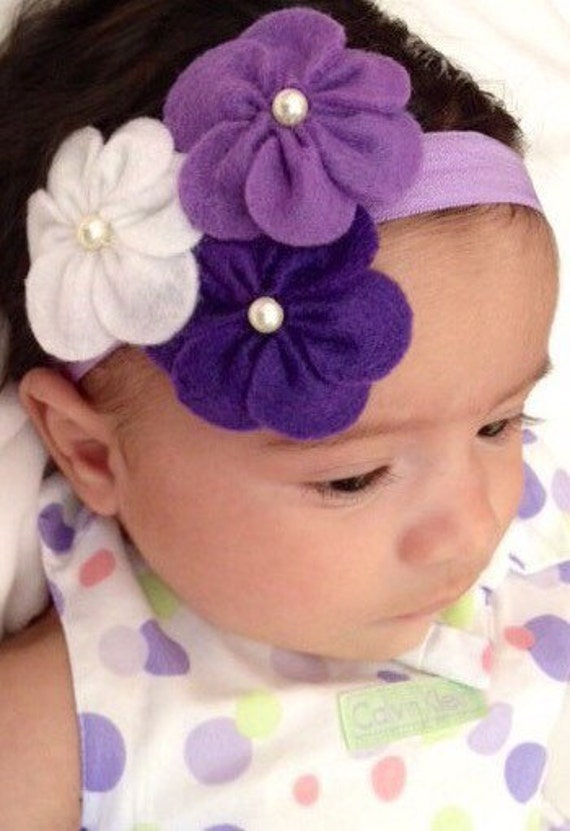 Felt Flower headbandBaby headbandInfant by LexysClassicBowtique