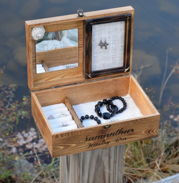 Personalized Jewelry Box Rustic Jewelry Box Jewelry Holder