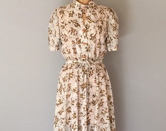 hieroglyph marbled dress | 1940s inspired belted day dress