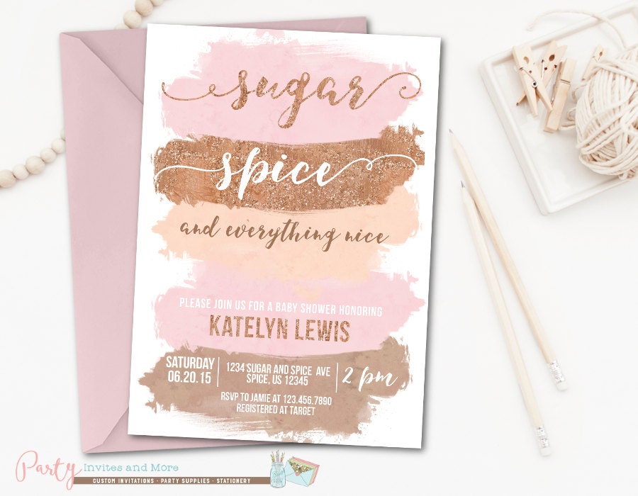 Sugar And Spice And Everything Nice Baby Shower Invitations 10