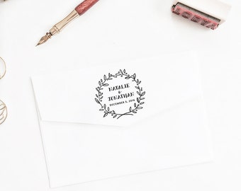 Custom Address Stamp, Rubber Stamp, Wedding Stamp, Thank You Stamp, Calligraphy Stamp, Save The Date Stamp