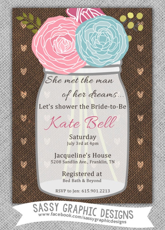 Bridal Shower Invitation Printable Invitation Personalized