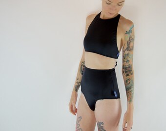 Black halter / high waist bikini set