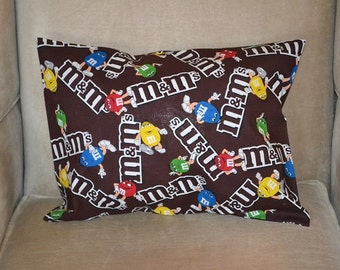 Travel Pillow Case / Child Pillow Case of M & M's CANDY
