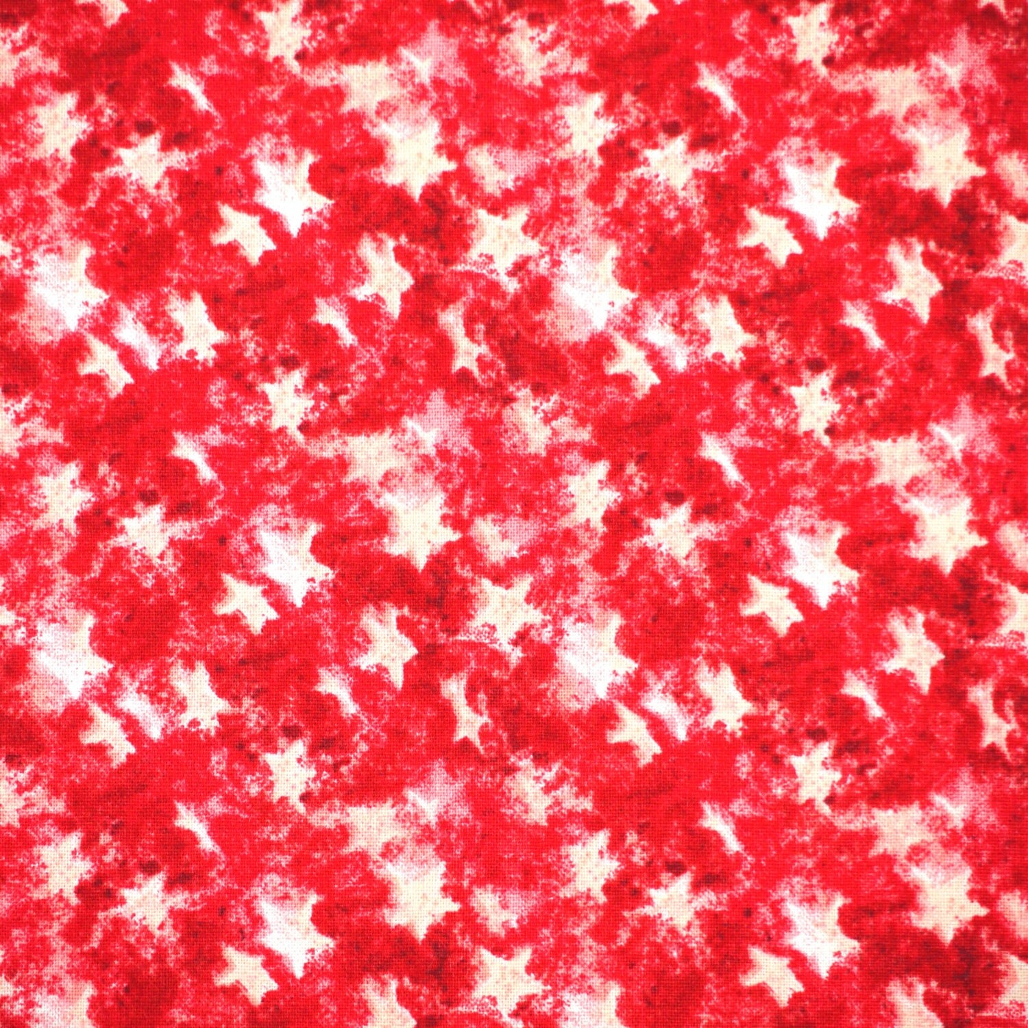 1/2 YARD Red White Stars July 4 Print Fabric Quilting