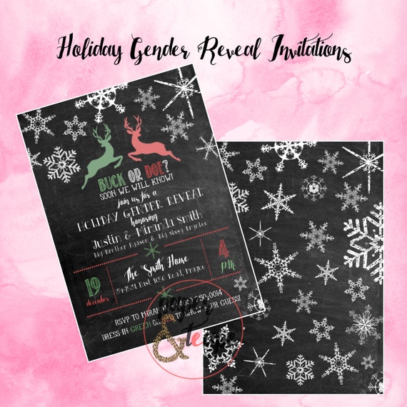 Christmas Gender Reveal Party Invitations 8
