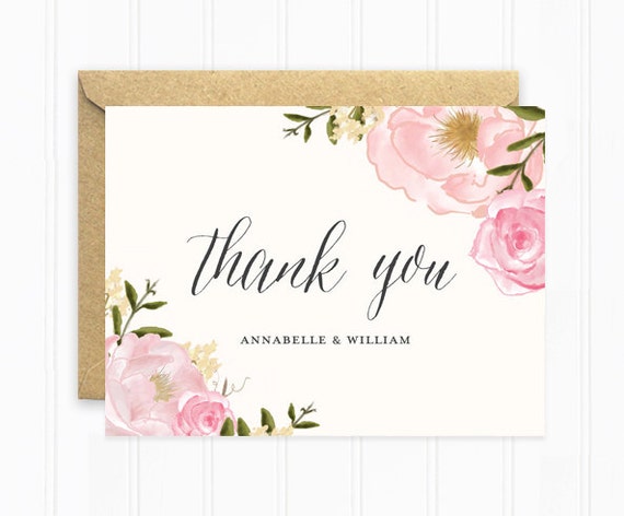 Thank You Card Personalized Wedding Thank You by