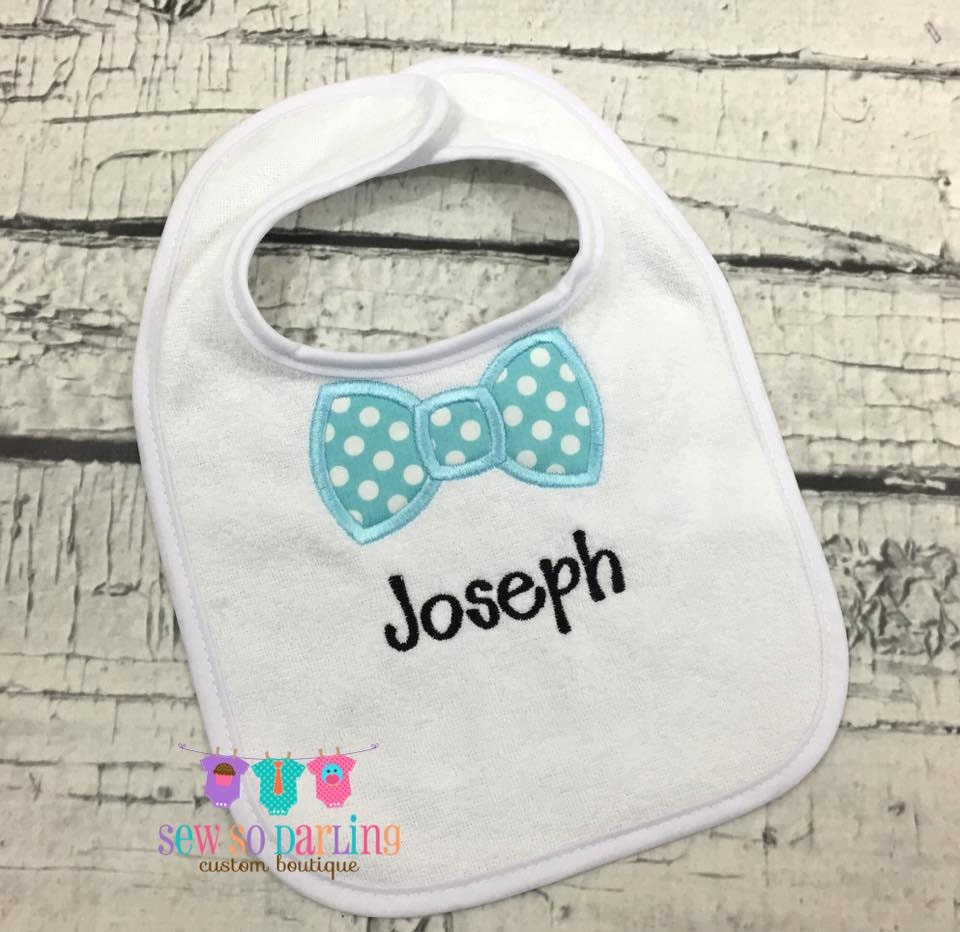 Bow tie bib bowtie bib Baby Boy Bib monogrammed bib