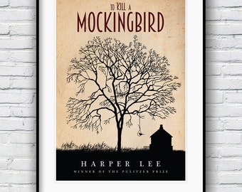 To Kill a Mockingbird print, Literature Poster, Book Lover Gift, To Kill a Mockingbird Movie, Literature gifts, Mockingbird poster
