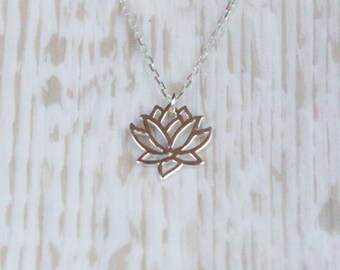 Sterling Silver Lotus Flower Necklace, Gift For Her, Best Friend, Girlfriend