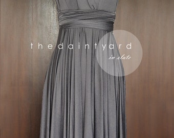 Slate Bridesmaid Dress Convertible Dress Infinity Dress Multiway Dress Twist Wrap Dress Wedding Dress Prom Dress Cocktail Dress