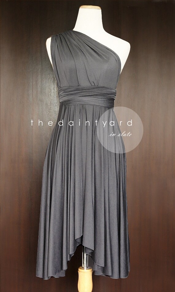 Slate Bridesmaid Dress Convertible Dress Infinity Dress