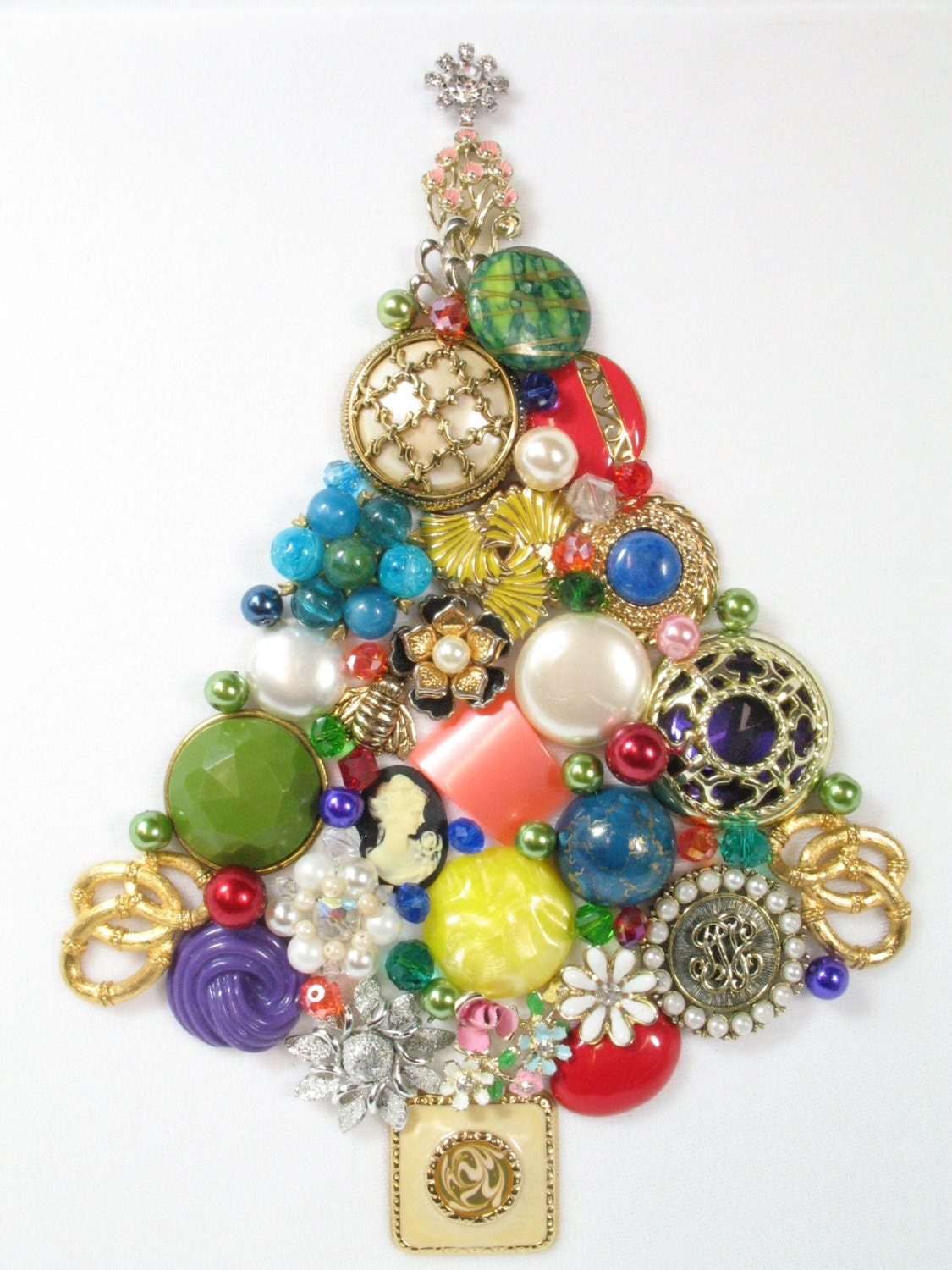 framed vintage jewelry christmas tree aglow by sunny day framed vintage jewelry christmas tree aglow by sunny day