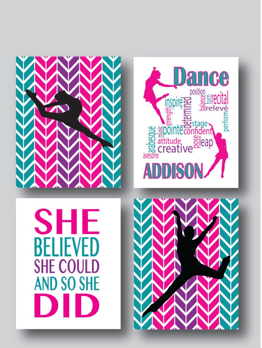 Set of 4 Prints Personalized Dance Gifts Dance Recital Gift