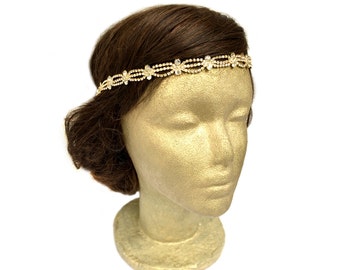 Gold Bridal Headband, Wedding Headpiece, Rhinestone Headband, Hair Tiara, Prom Headband, Flower Girl, Bridesmaid Bling, Gold Hair Accessory