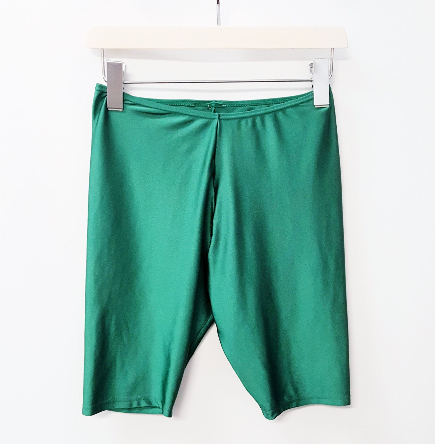 SALE Vintage 80s Spandex Leggings Green Cycling Shorts