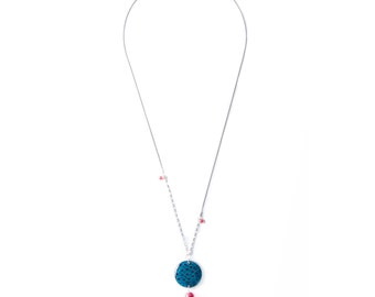 Sautoir bleu turquoise - Argent 925