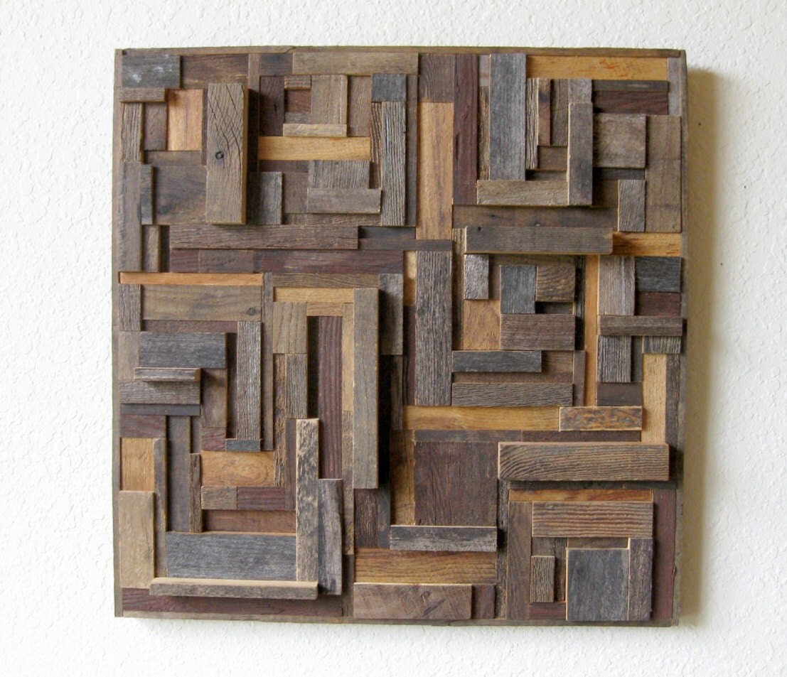 Reclaimed Barn Wood Abstract Wall Art Contemporary