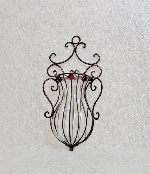 Wall Sconce Vase Mid Century Wall Vase Vintage by BeanzVintiques