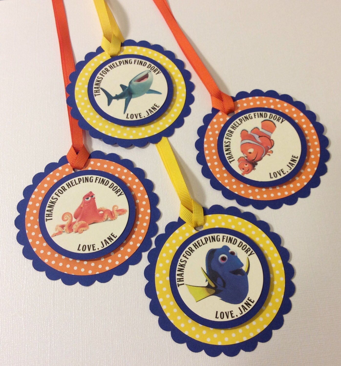 Finding Dory Gift Tags - Finding Dory Favor Tags - Dory Tags - Handmade ...