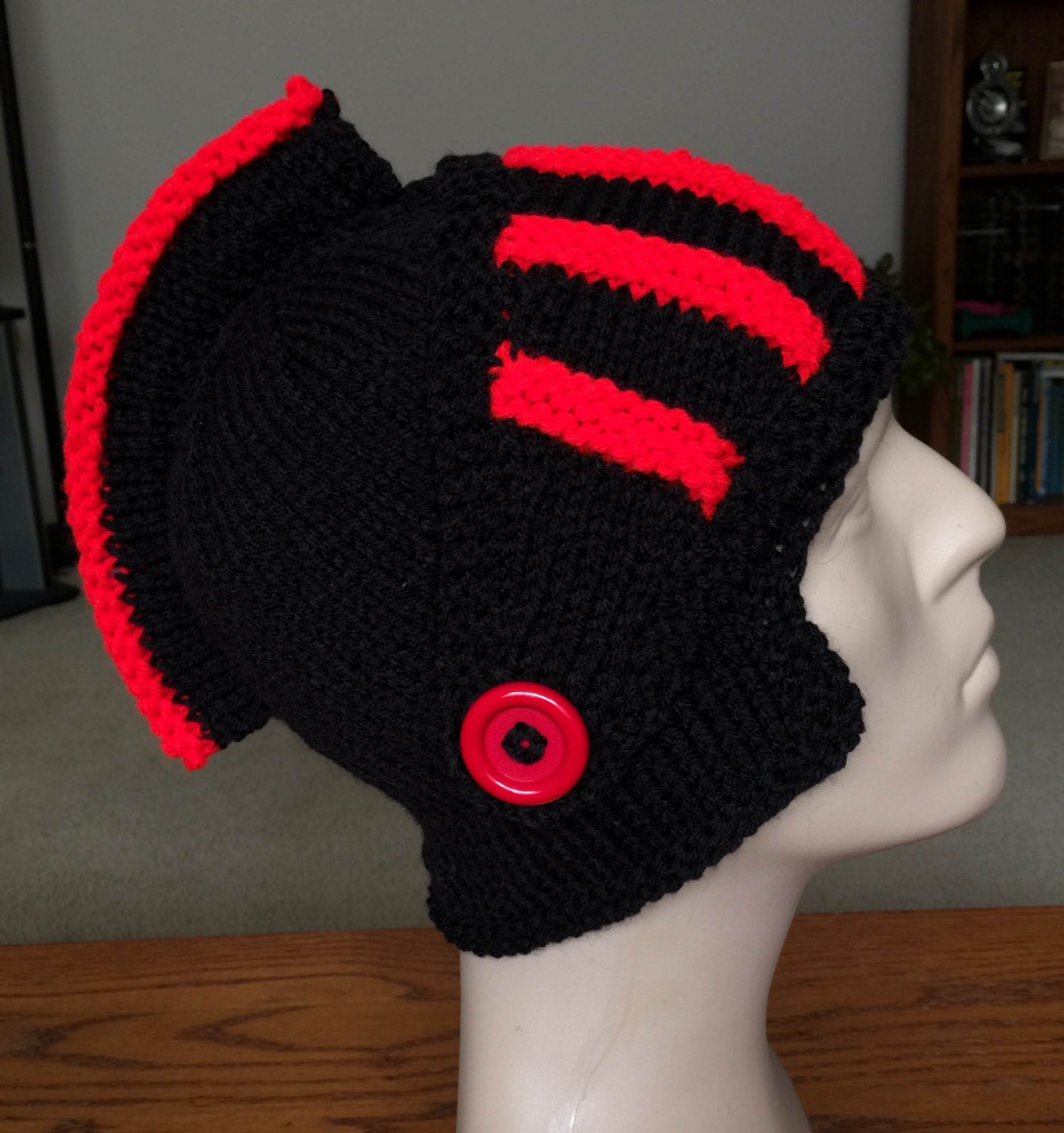 knitted sir knight hat knitted knight helmet by StrandsAndCrafts