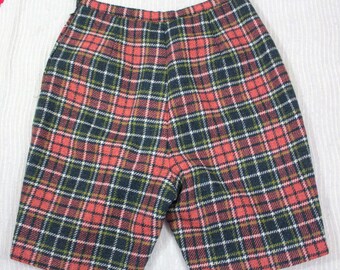 60s Wool Shorts | 60s Shorts | 60s Plaid Shorts | 1960s Short | High Waist Shorts | 60s High Waist Shorts | Wool Shorts | 28" Waist