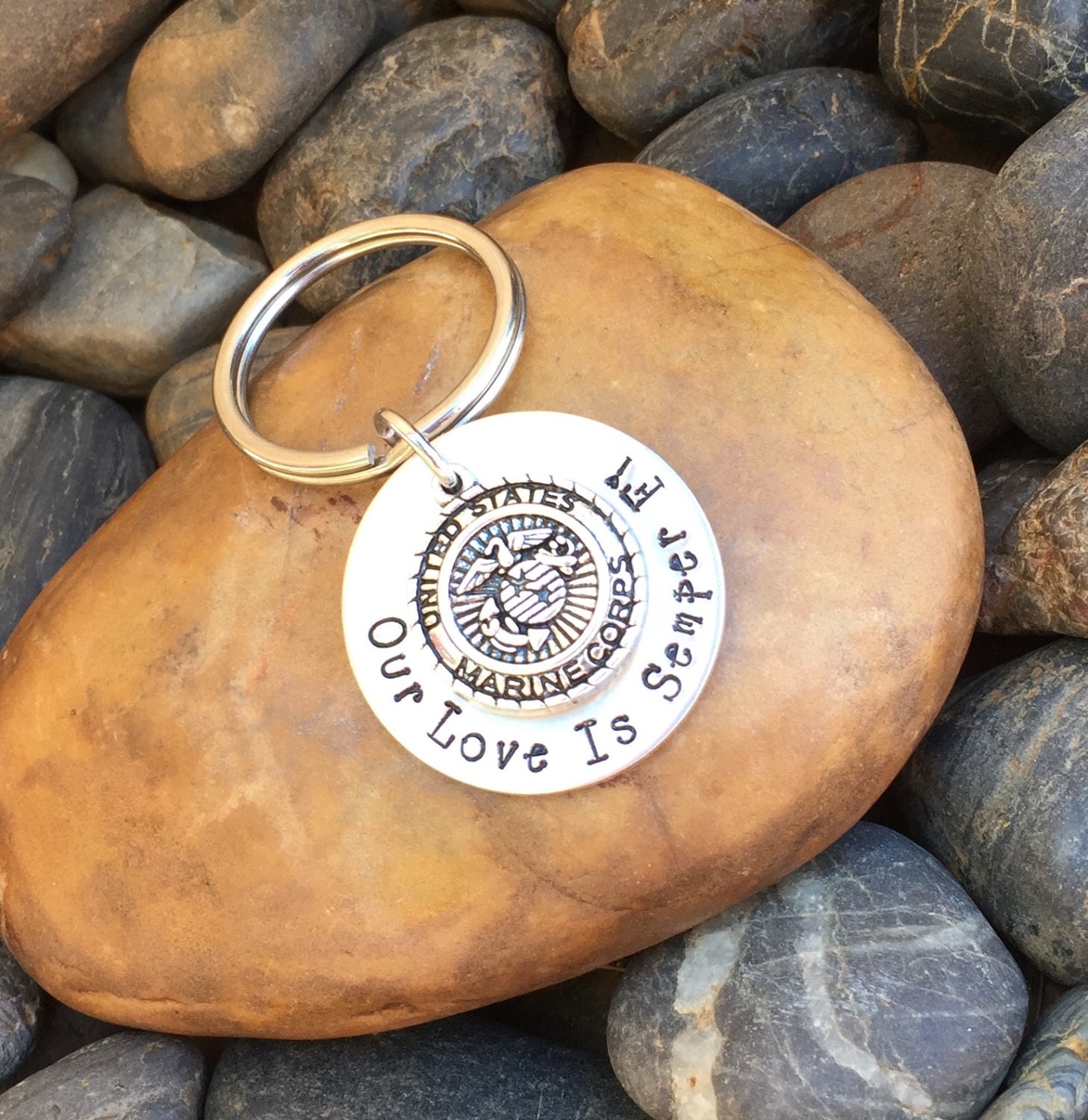 Marine Keychain Marine Mom Keychain Marine by SecretHillStudio