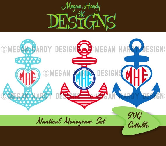 Download Nautical Monogram Set SVG