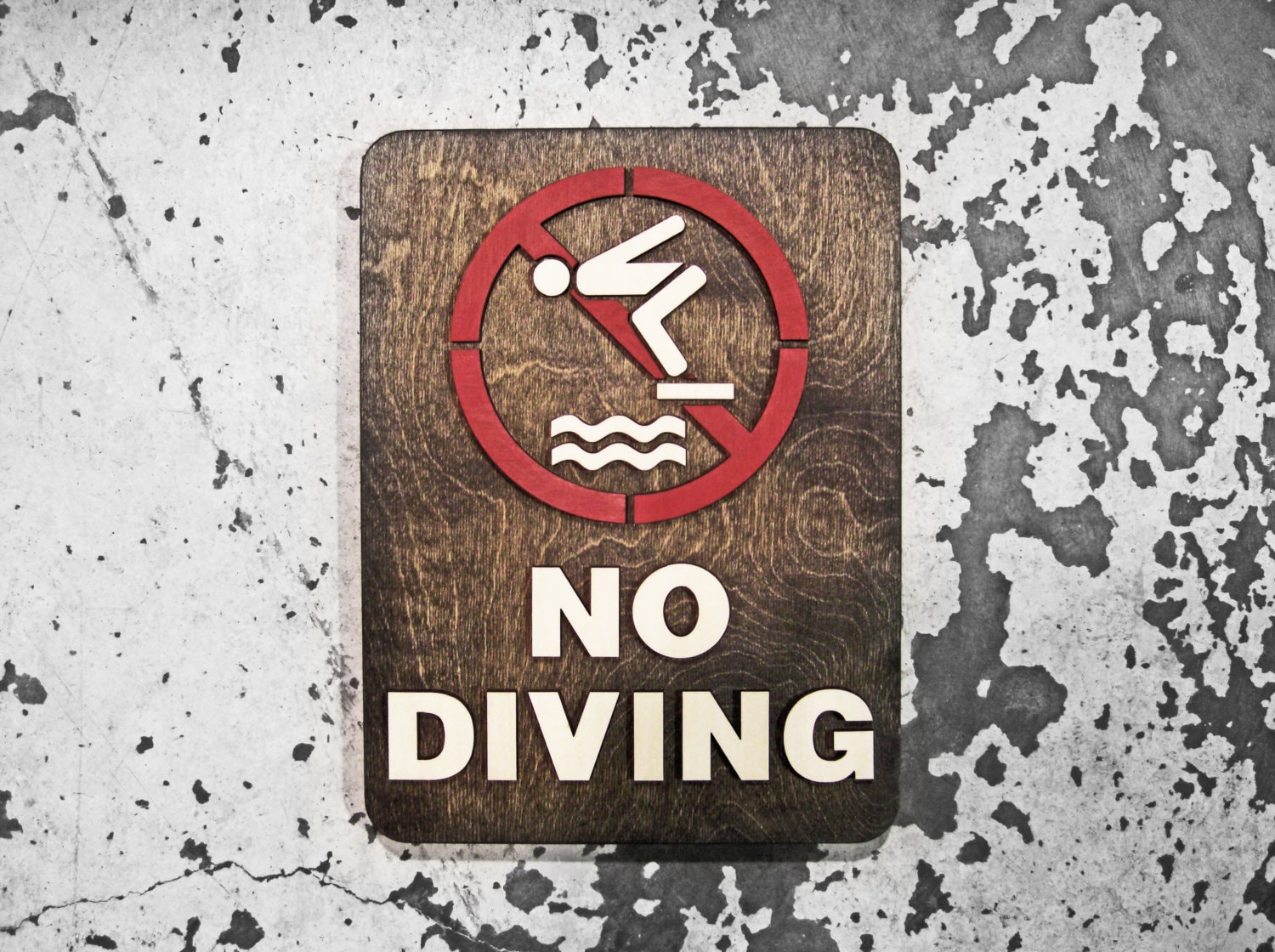 No Diving Swimming Pool Sign EXTRA LARGE 9 x 12