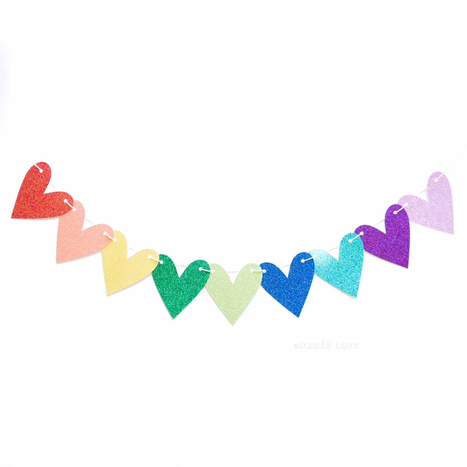 RAINBOW HEART GARLAND Rainbow Colors 10ft15ft Garland Banner